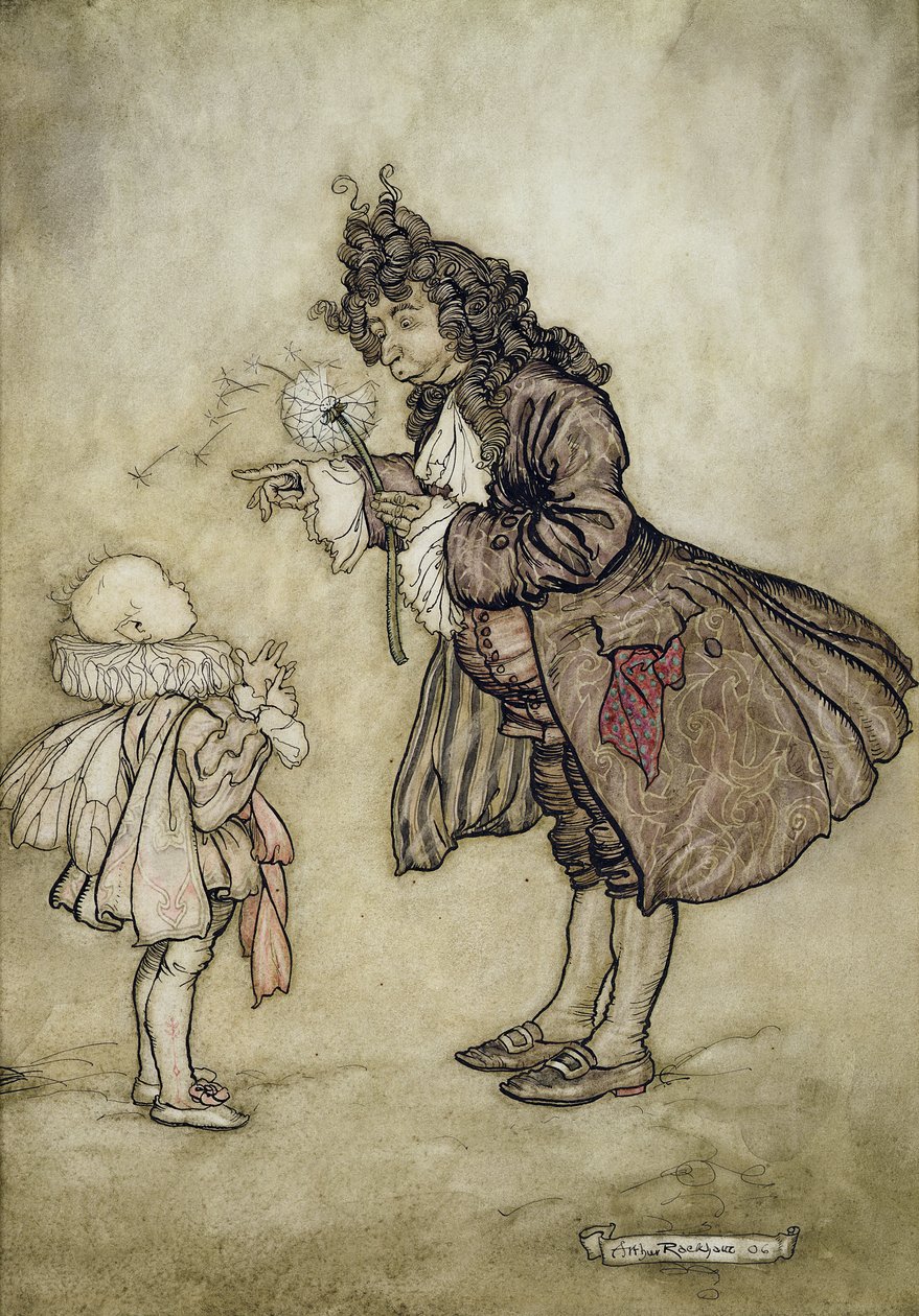 When Her Majesty Wants to Know the Time, from Peter Pan in Kensington Gardens by J.M. Barrie, pub. by Hodder and Stoughton, 1906 by Arthur Rackham