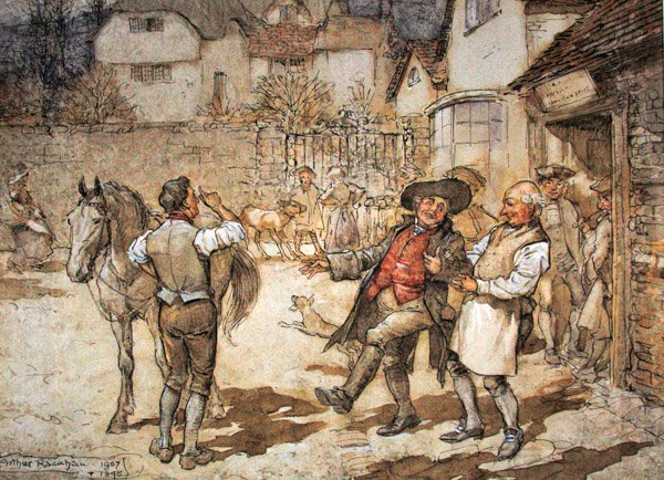 When a Sore of Ewes Had Brought in a Reasonable Profit by Arthur Rackham