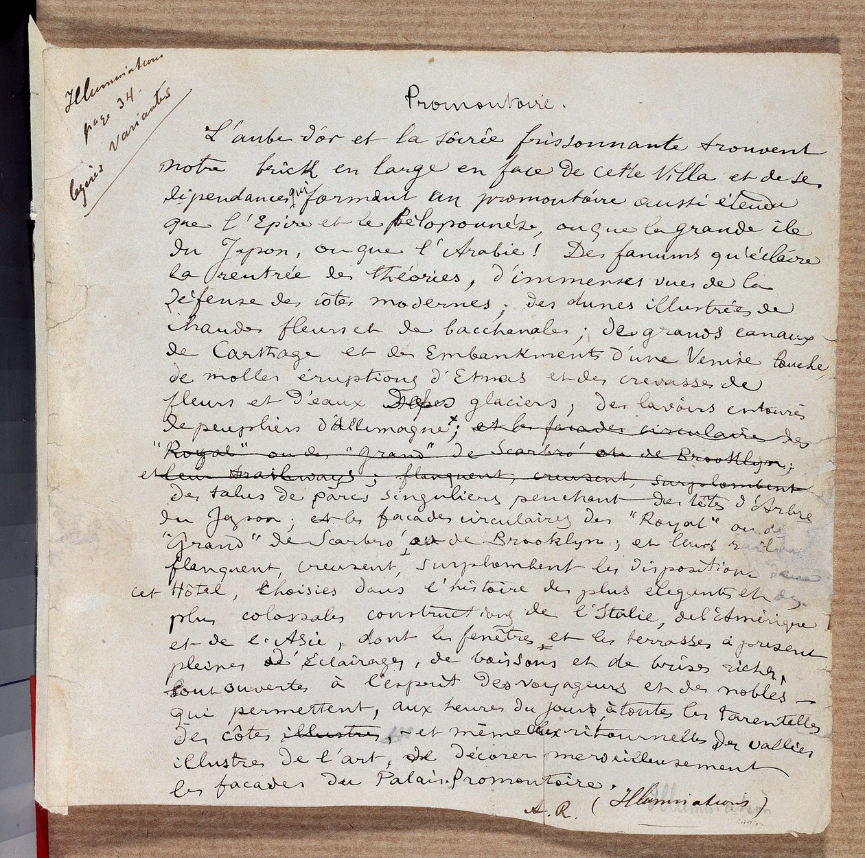 Manuscript of the poem Promontory by Arthur Rimbaud by Arthur Rimbaud