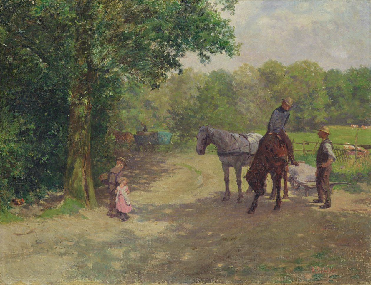 Landscape with Horse and Cart by Arthur Siebelist