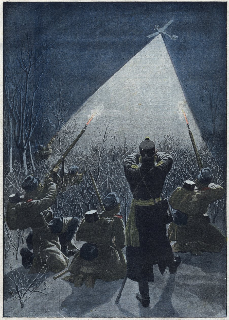 1913: Austrians Fire on Russian Reconnaissance Flights on the Frontiers of Galicia by Artist Unknown
