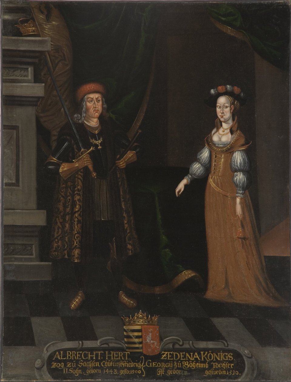 Albert III of Saxony, Known as the Intrepid and Sidonie de Boheme (Zdena de Podebrady) by Artist Unknown