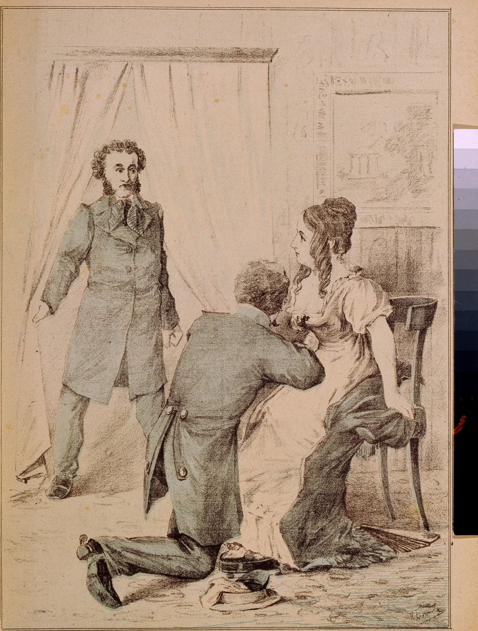 Alexander Pushkin (1799-1837) (lithograph) by Artist Unknown