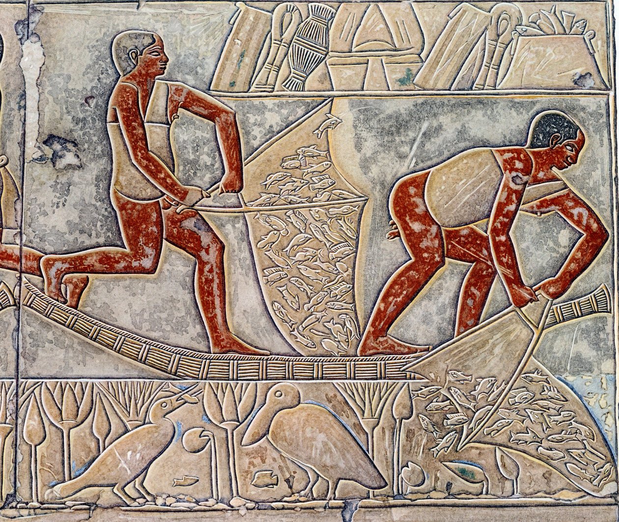 Art Egypt: Fishing at the Exhaustion, Similar to the Mastaba of Mereruka by Artist Unknown