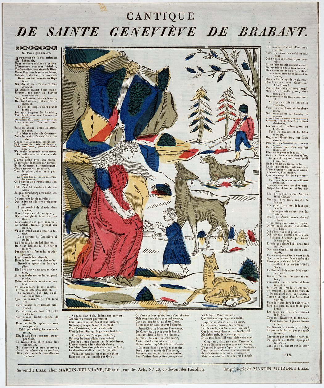 Canticle of Saint Geneviève de Brabant - Wood Engraving by Artist Unknown