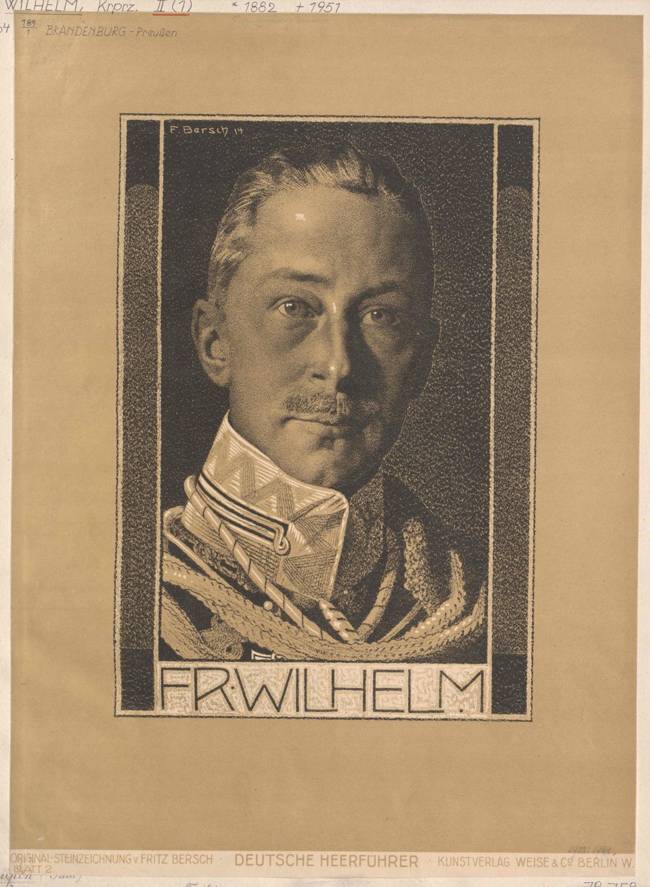 Crown Prince of the German Empire and of Prussia Wilhelm by Artist Unknown