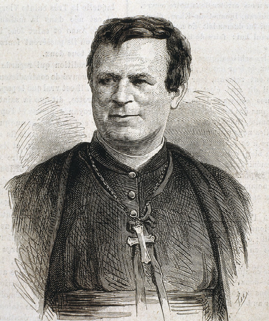 DUBUIS, Claude Marie (1817-1895). English-born prelate of the Roman Catholic Church. He served as Bishop of Galveston from 1862 to 1892. Engraving. SPAIN. CATALONIA. Barcelona. Barcelona University Library by Artist Unknown