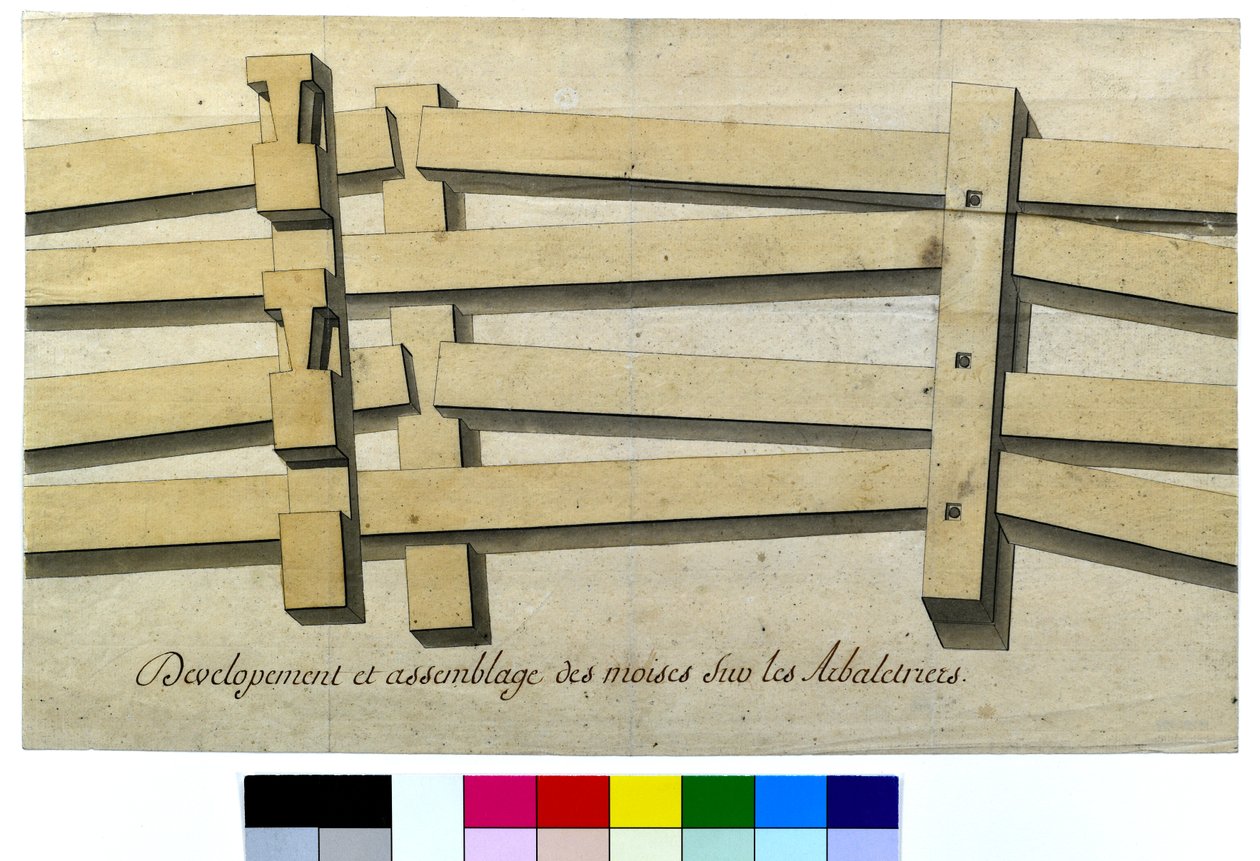 Development and assembly of the mounts on trusses by Artist Unknown