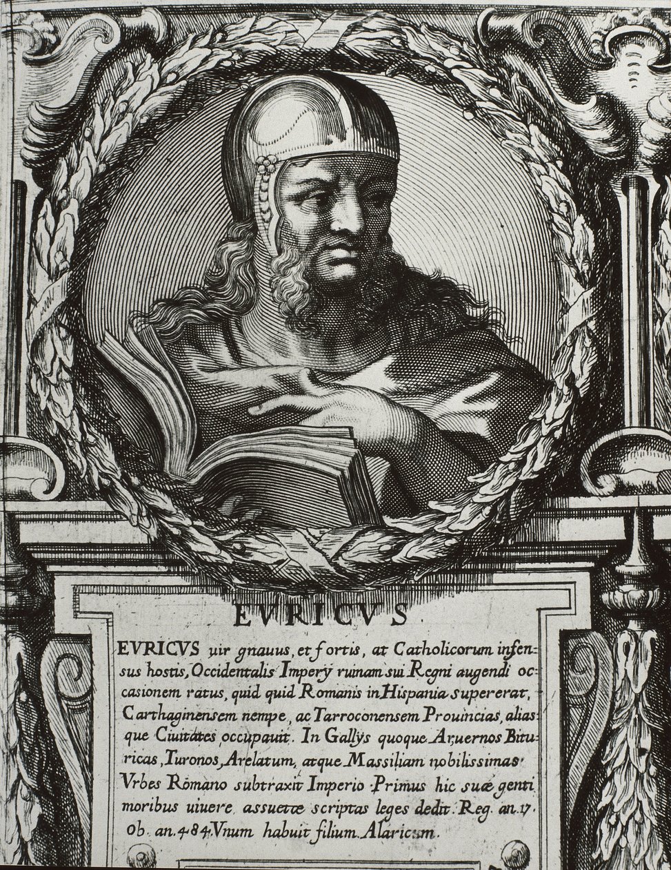 Euric (420-484). King of the Visigoths (466-484). Engraving by Artist Unknown