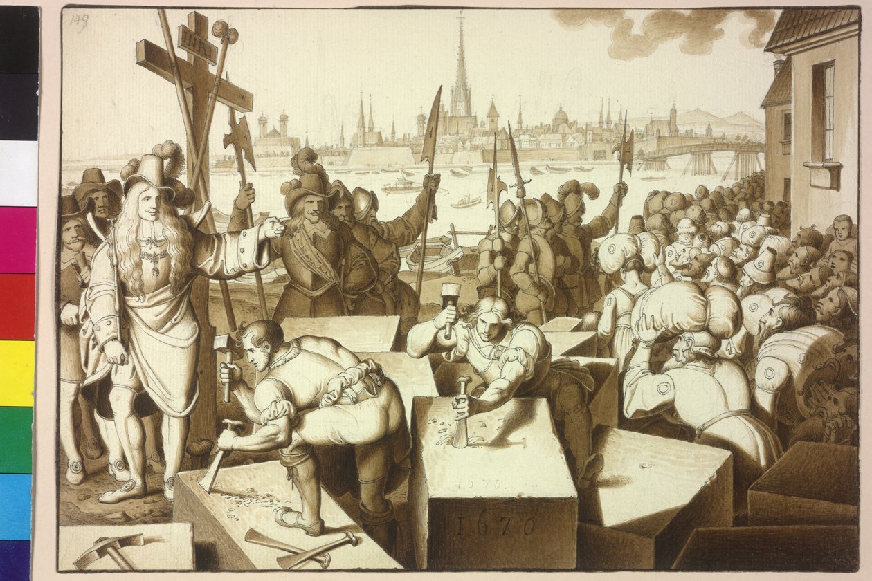 Emperor Leopold I Banishing the Jews and Building Houses of God in Leopoldstadt by Artist Unknown