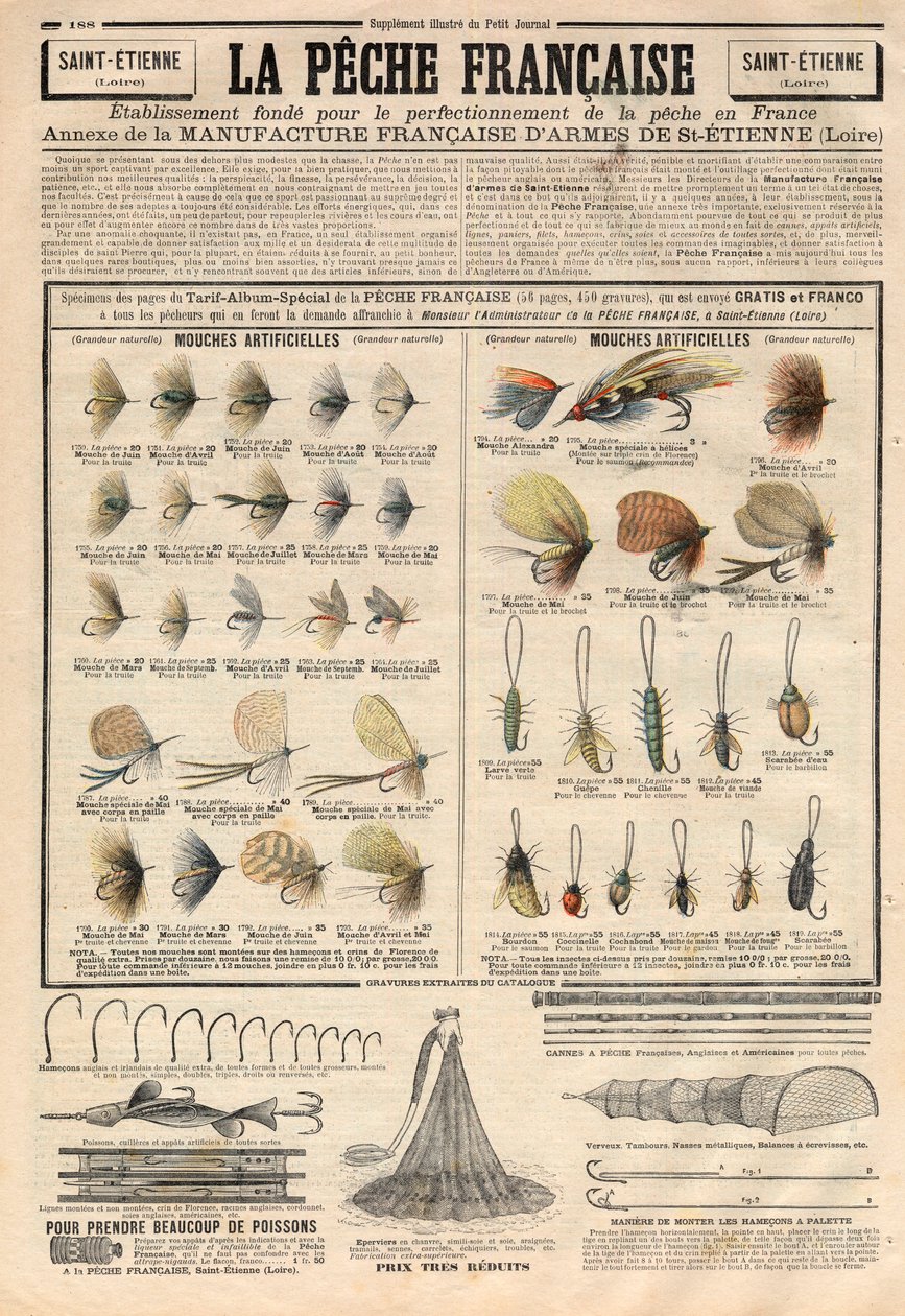 French Fishing: Artificial Fly by Artist Unknown