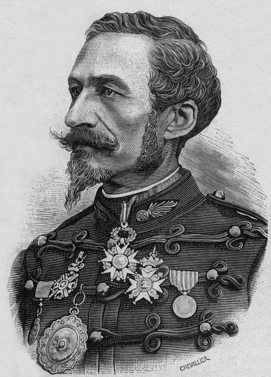 French colonel Charles Ragon de Bange, inventor in artillery, engraving by Artist Unknown