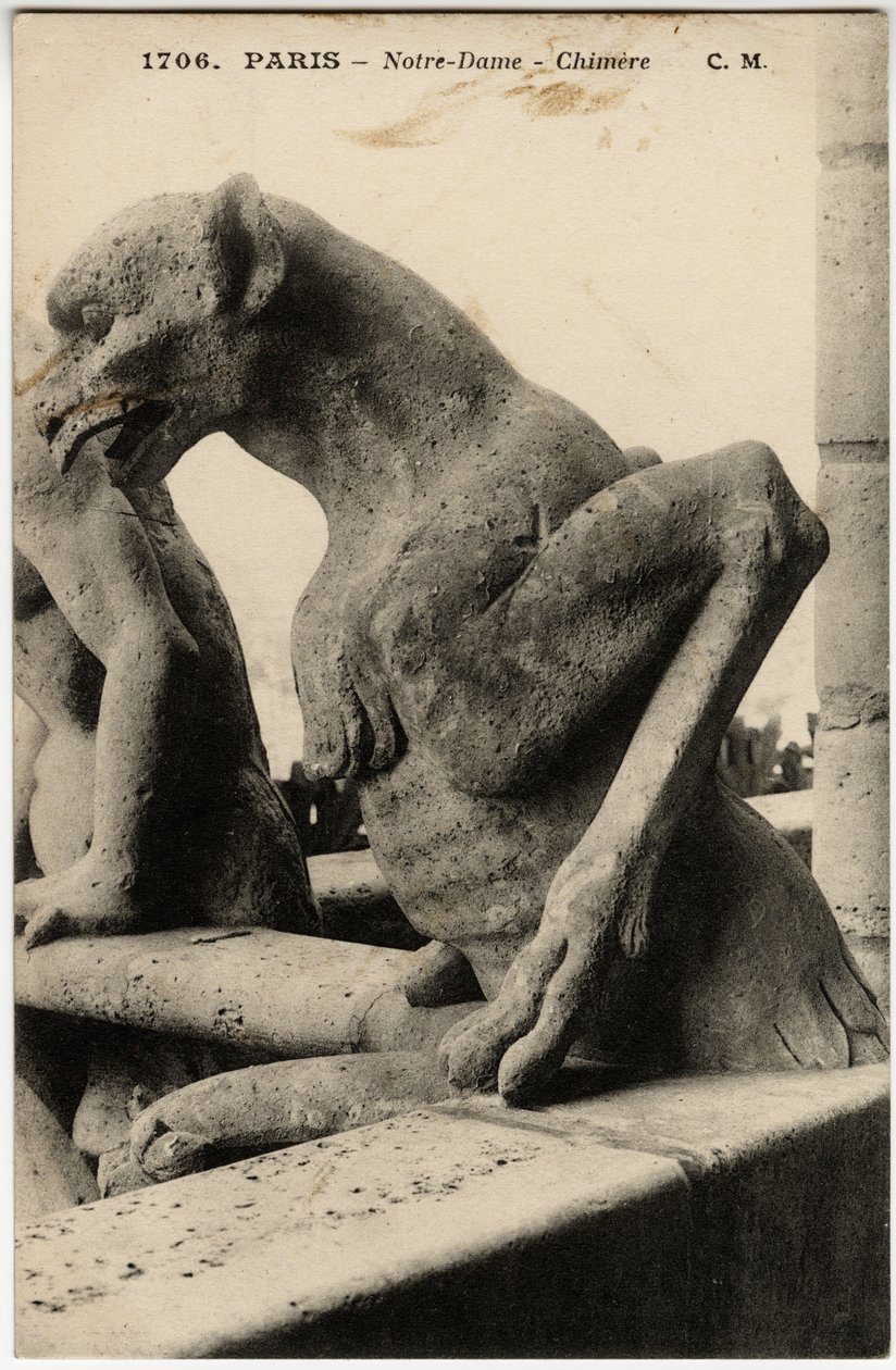 Gargoyle or Chimera of the Notre Dame Cathedral, Paris - Postcard, Selva Collection by Artist Unknown