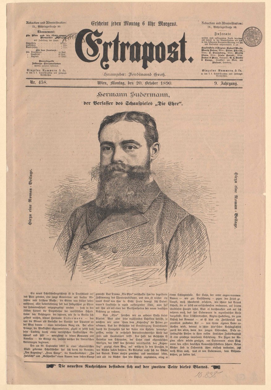 Hermann Sudermann by Artist Unknown
