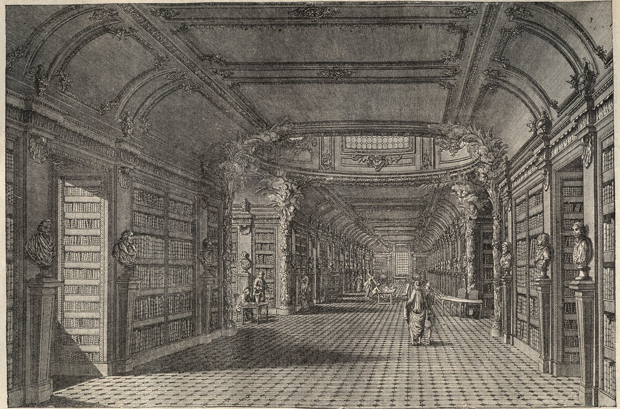 Interior of the Ancient Library of Saint Genevieve in the 18th Century by Artist Unknown