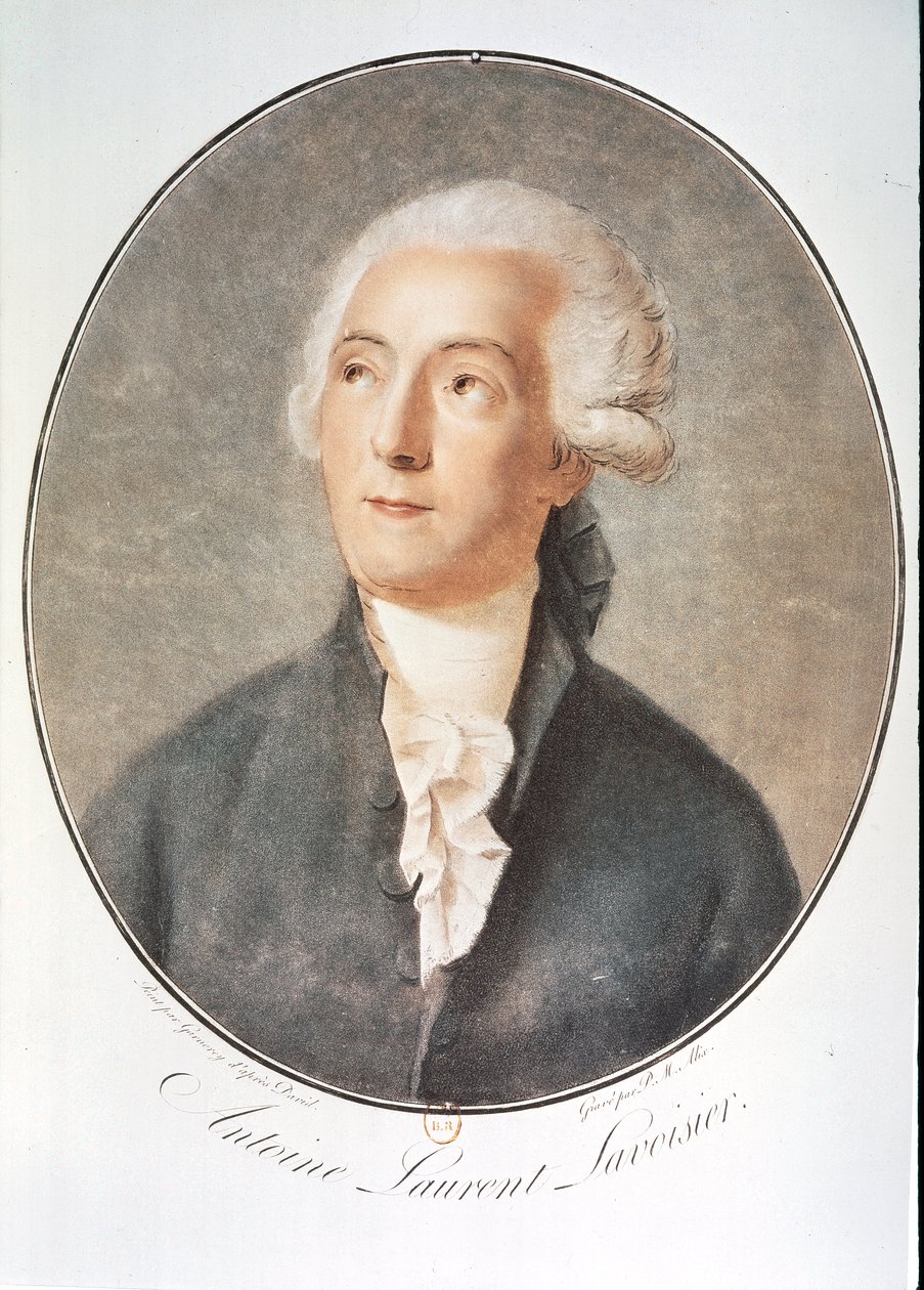 Portrait of Antoine-Laurent de Lavoisier (watercolour) by Artist Unknown