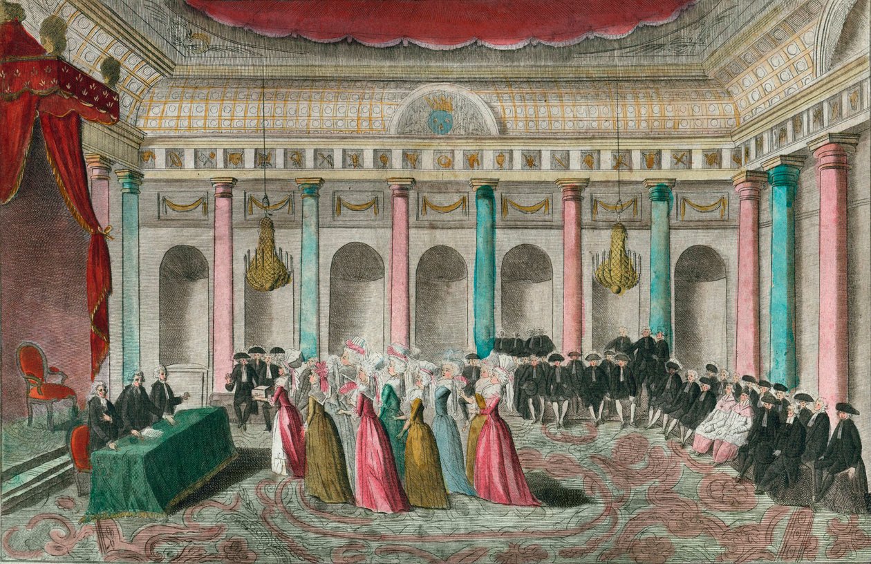 Patriotic gifts, 27 September 1789: the women of the most distinguished artists presented themselves at the National Assembly and placed on the desk a box filled with jewelry by Artist Unknown