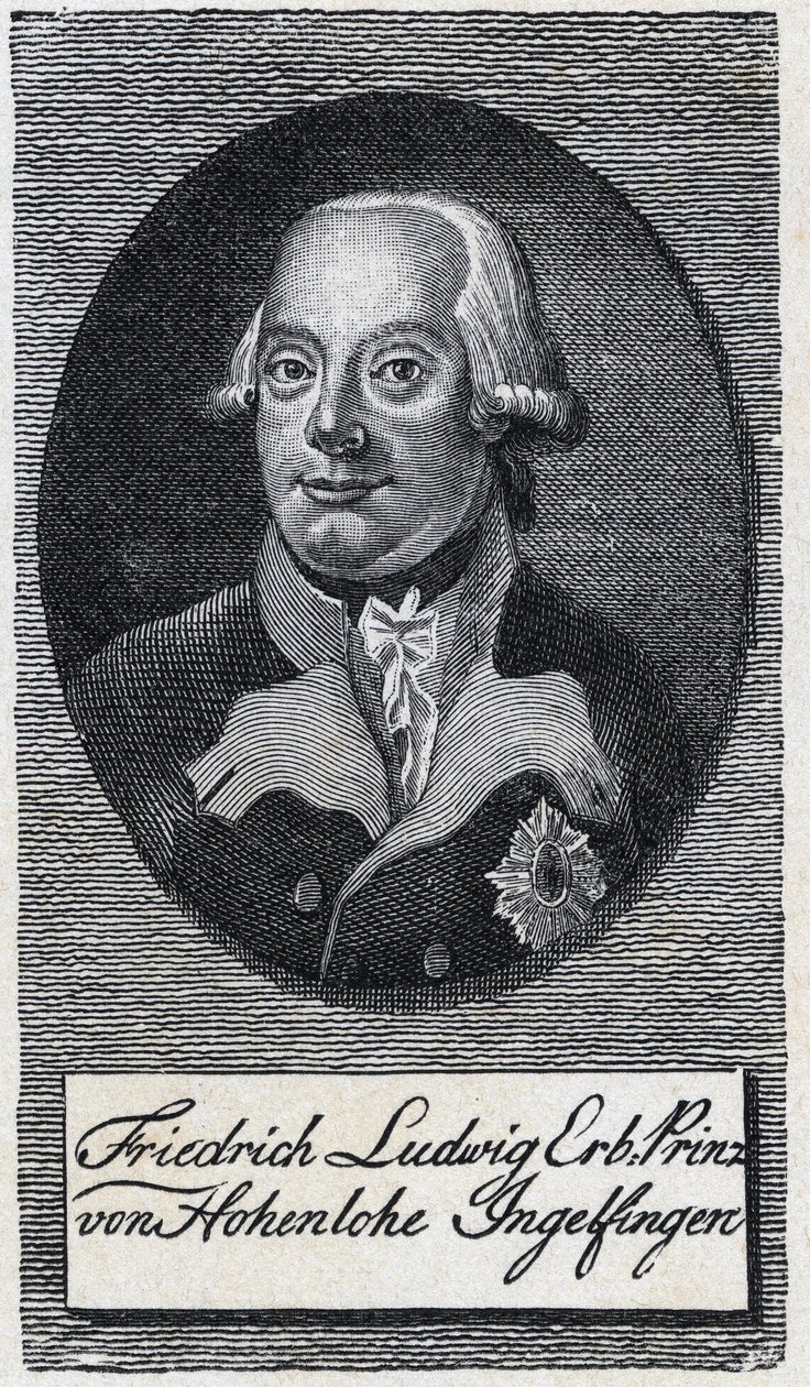 Portrait of Frederic-Louis by Hohenlohe-Ingelfingen by Artist Unknown