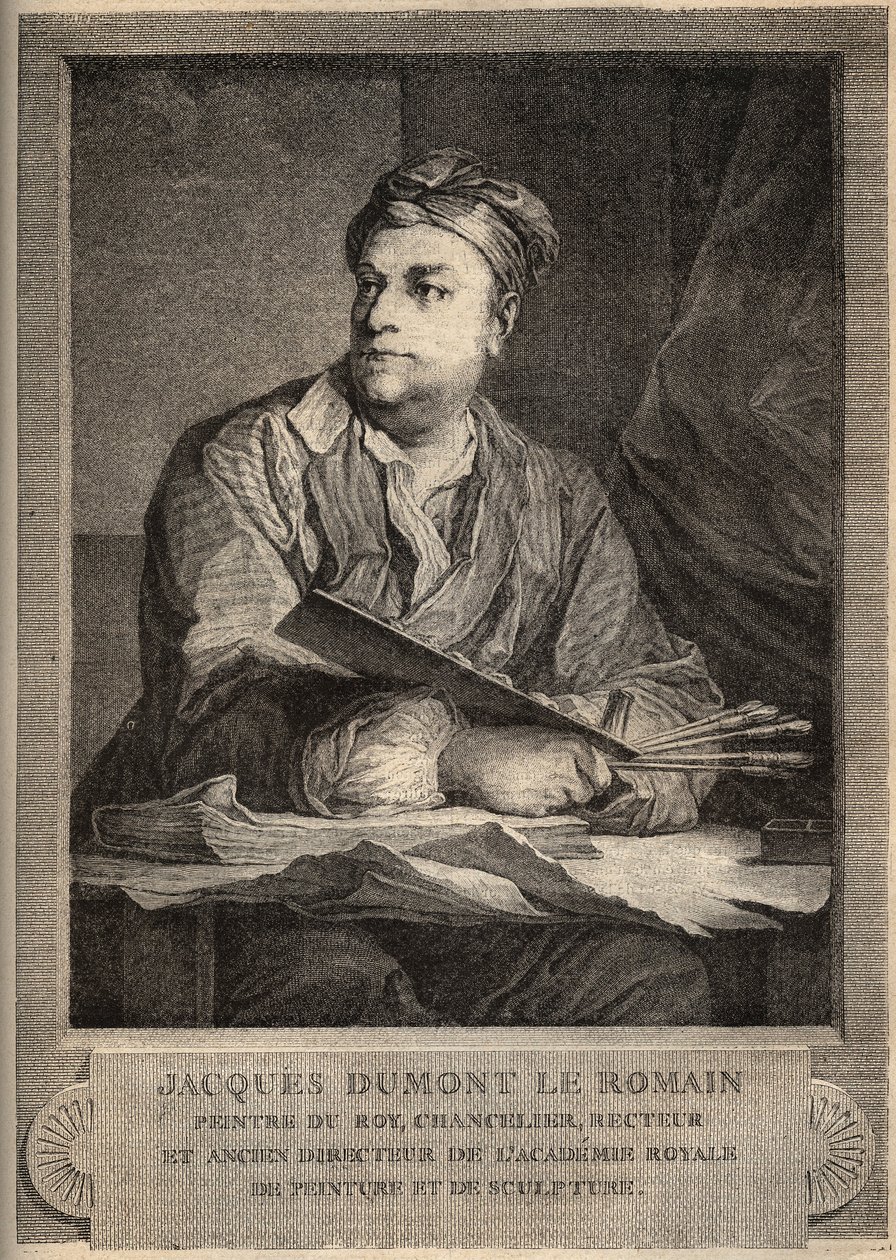 Portrait of Jacques Dumont, French Painter - Engraving by Artist Unknown