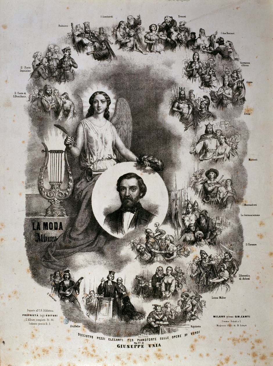 Poster with Scenes of His Operas by Artist Unknown