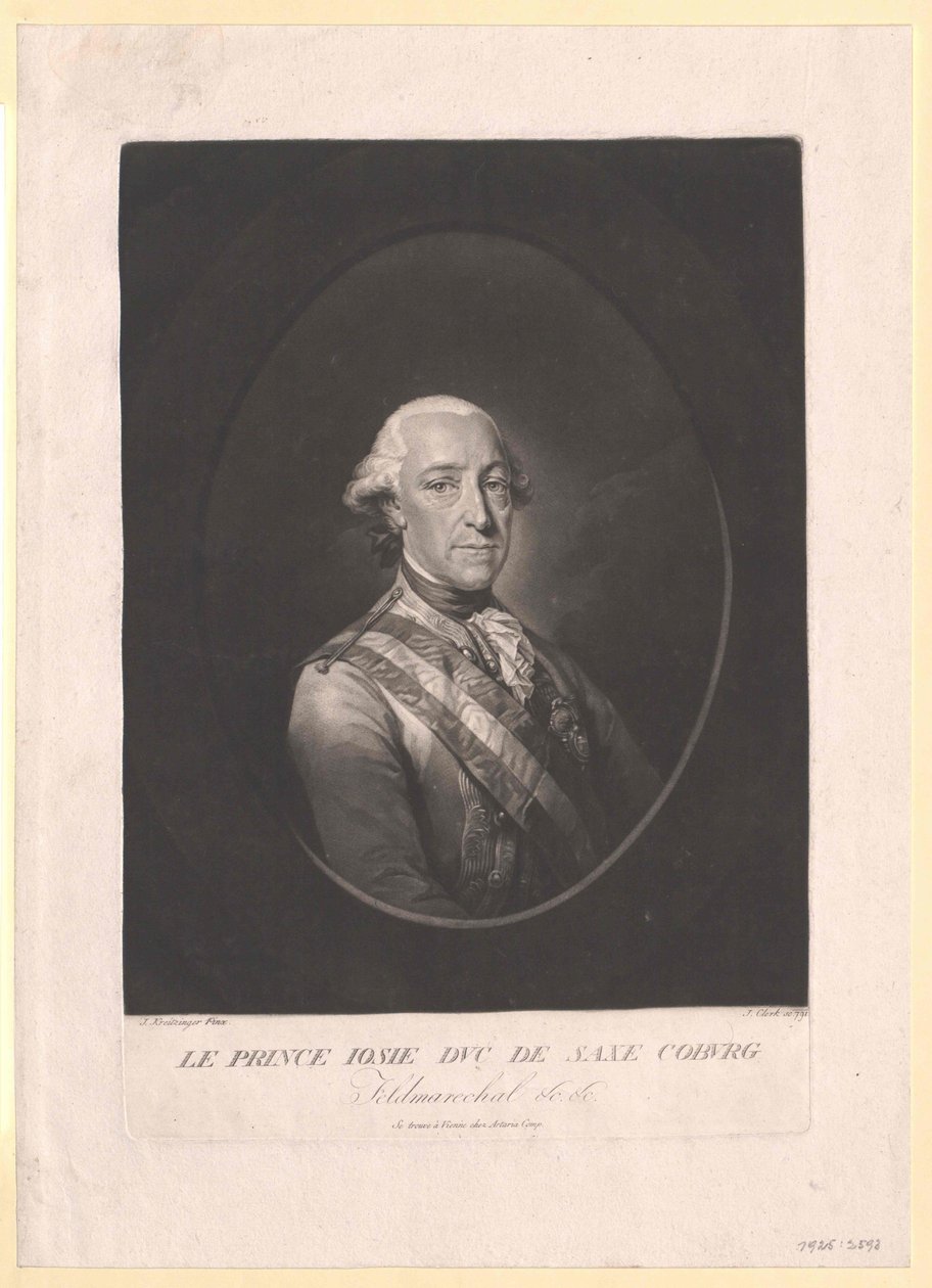Prince Frederick Josias of Saxe-Coburg-Saalfeld by Artist Unknown