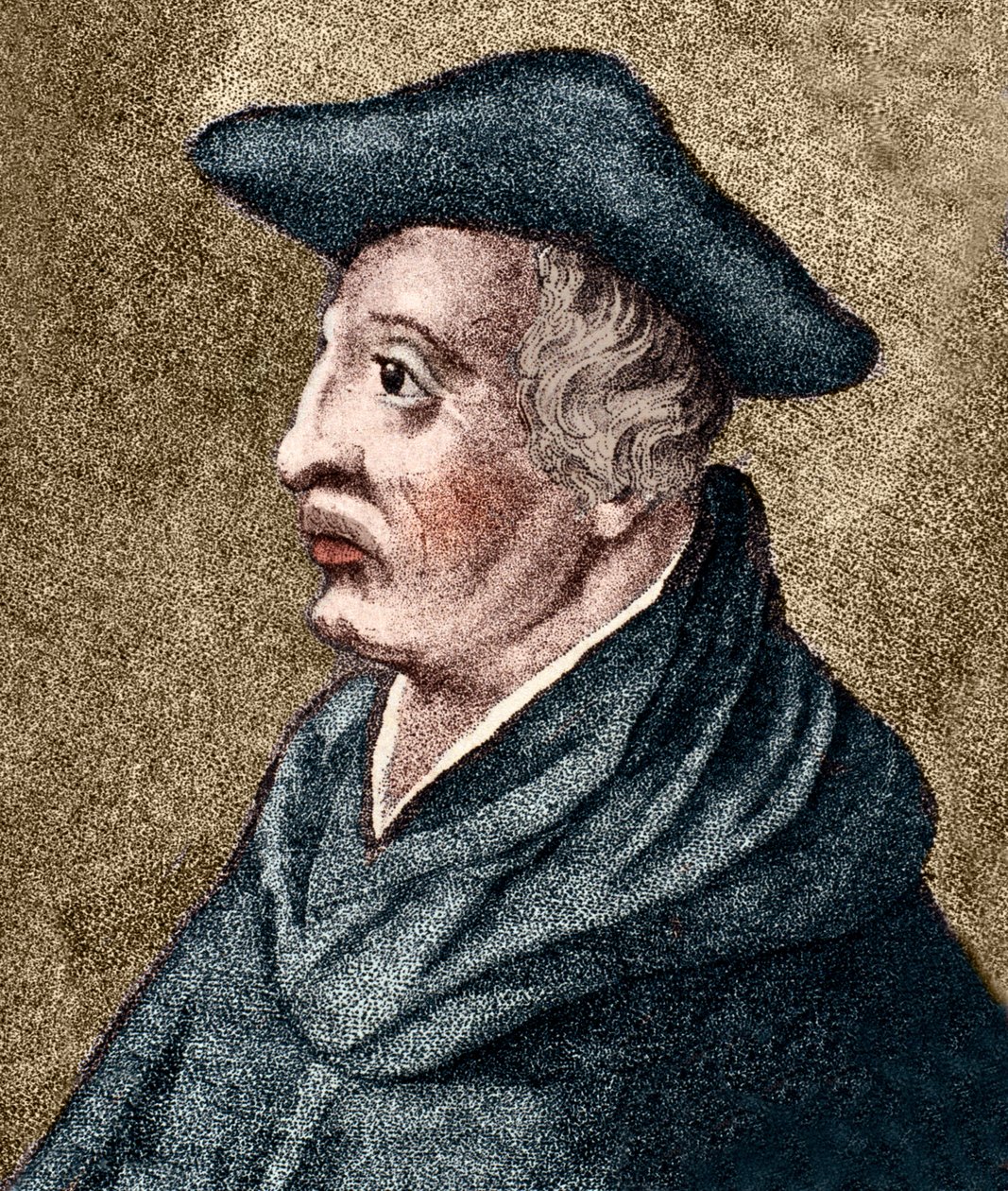 Roger Bacon - English philosopher and scientist - colored engraving by Artist Unknown