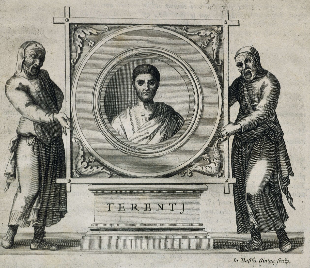 Publius Terentius Afer (190-154 BC). Playwright During the Roman Republic. Engraving. 1736 by Artist Unknown