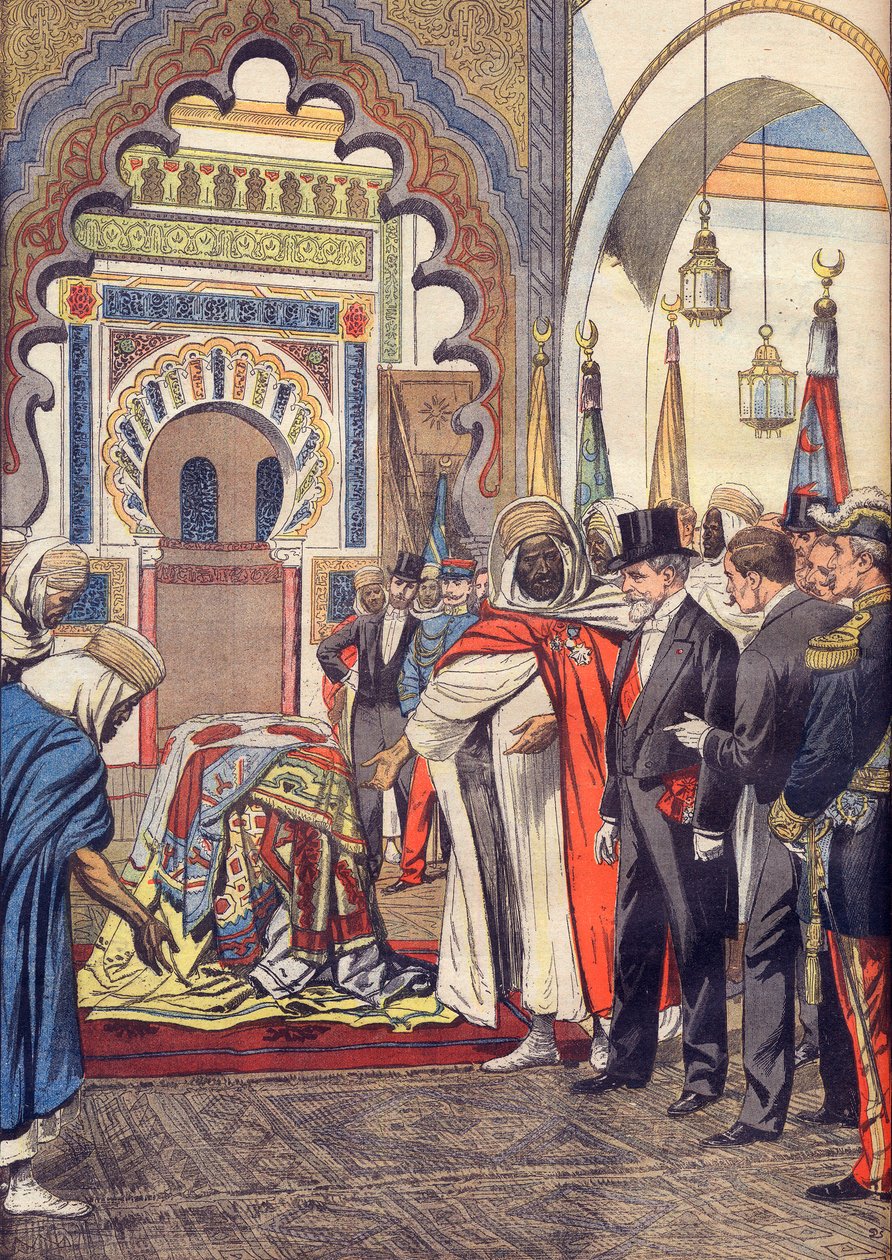 The President of the French Republic, Emile Loubet Visiting the Mosque of Sidi Bou Medine, Tlemcen, Algeria by Artist Unknown