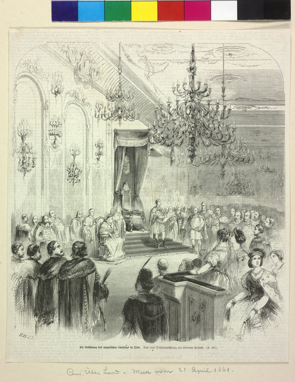 The Initiation of the Hungarian Landtag in Buda on 6th April 1861 by Count George Apponyi by Artist Unknown