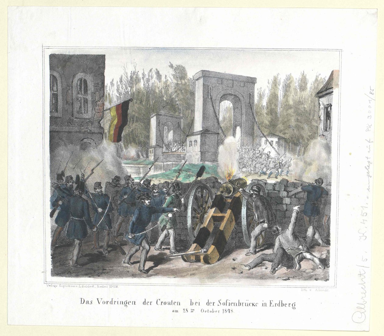 The Penetration of the Croatians at the Sofienbrücke in Erdberg on October 28, 1848 by Artist Unknown