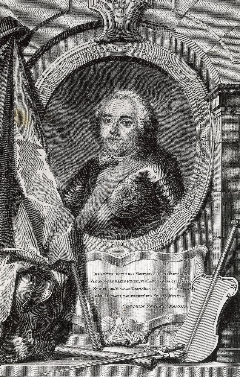 William IV (1711-1751). First Hereditary Stadtholder of the Netherlands. Engraving by Artist Unknown
