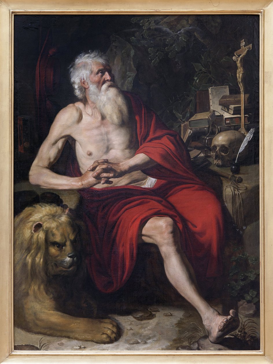 Saint Jerome Meditating by Artus Wolfaerts or Wolffort