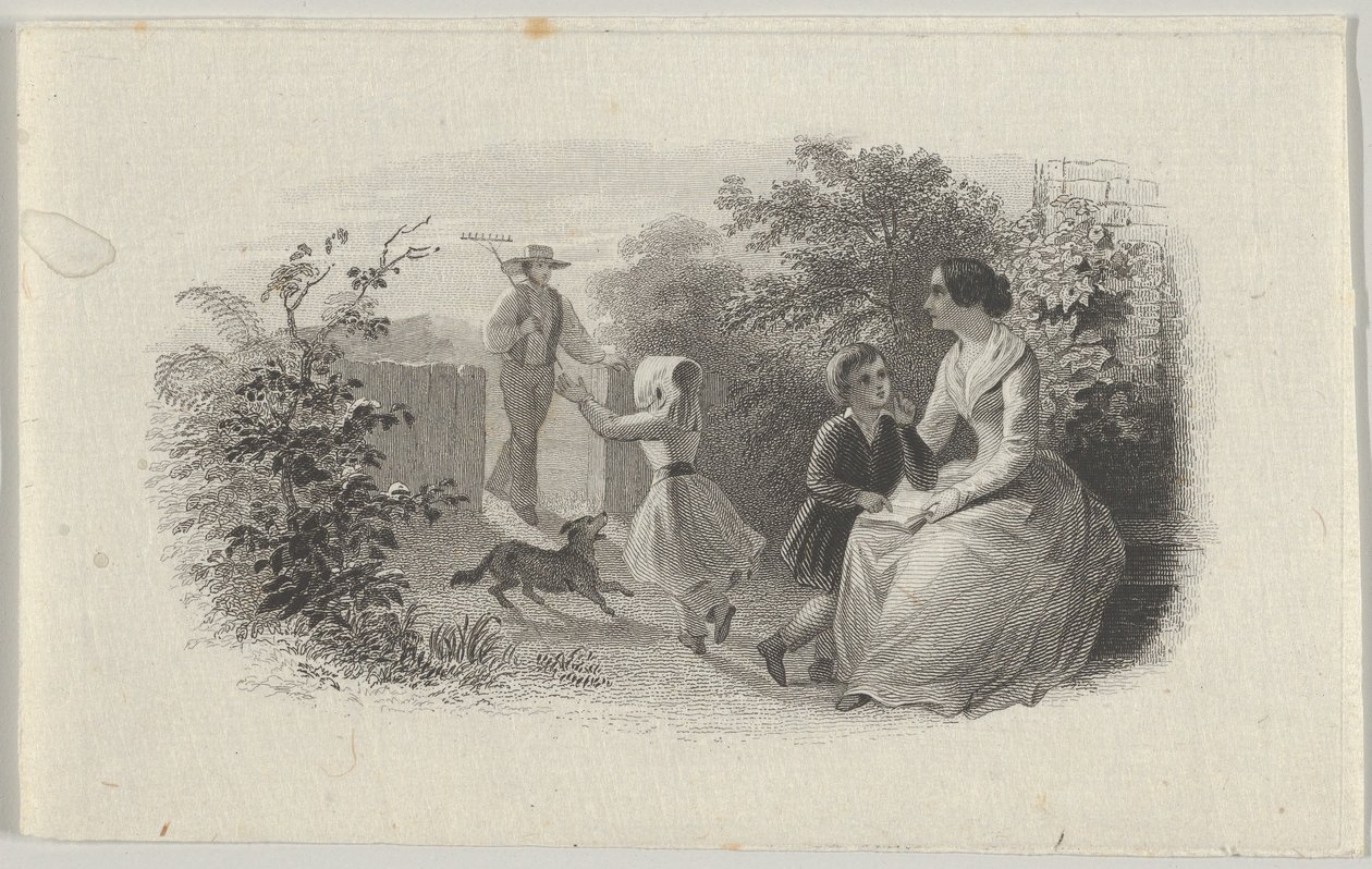 Banknote Vignette with a Family in a Garden, ca. 1824-37 by Asher Brown Durand.