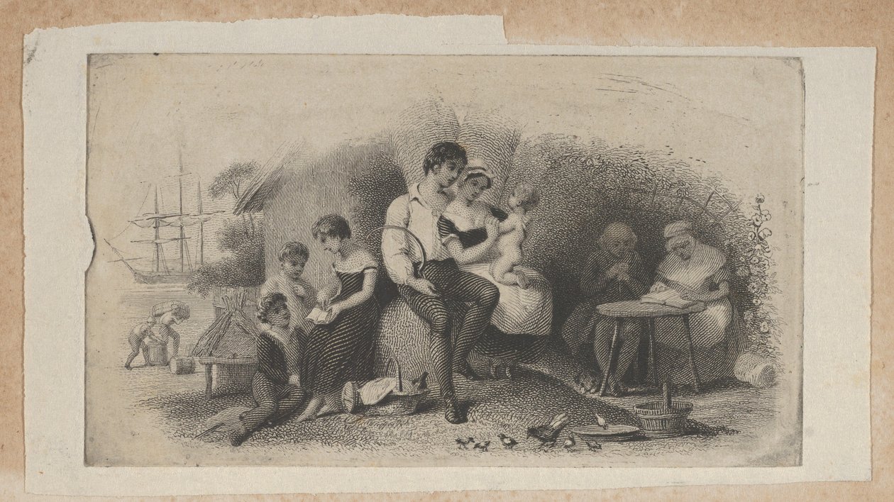 Banknote Vignette with Figures of Different Ages, Representing the Stages of Life, ca. 1824-37 by Asher Brown Durand.