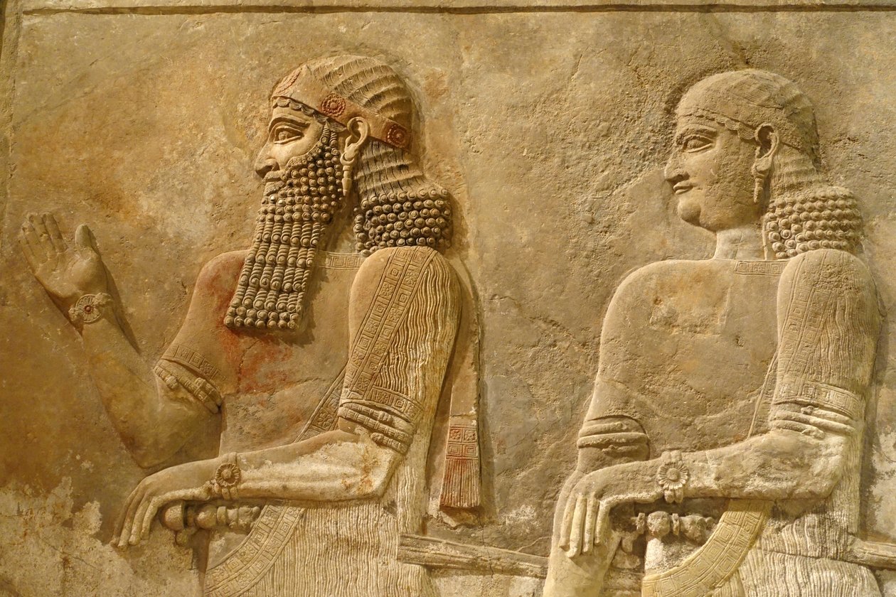 Detail of Sargon II and guard, relief from King Sargon