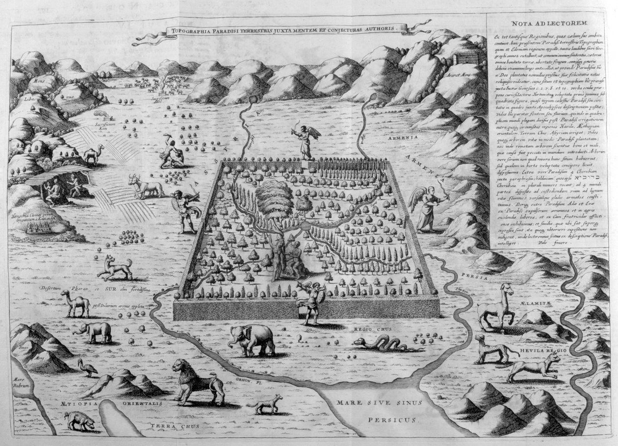 The terrestrial paradise, 1675 by Athanasius Kircher