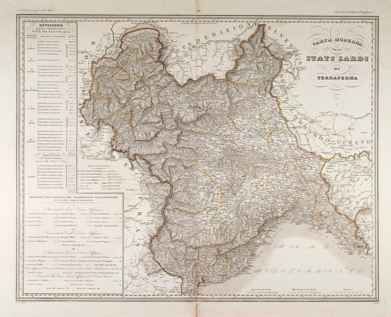 Sardinian States on the Mainland by Attilio Zuccagni Orlandini