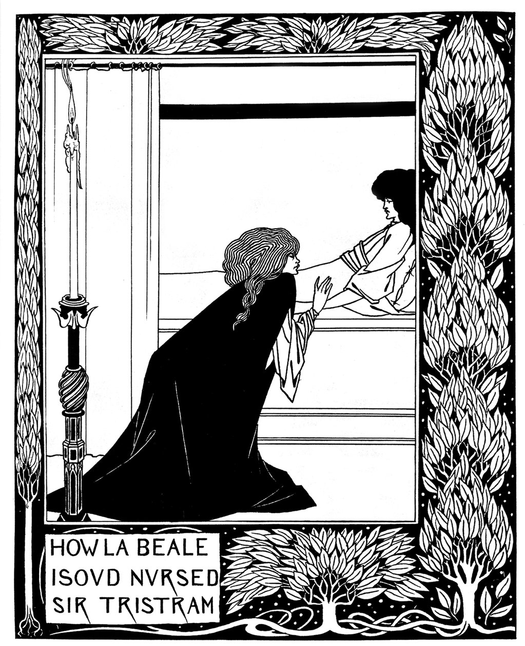 How La Beale Isoud Nursed Sir Tristram. Illustration to the Book Le Morte d