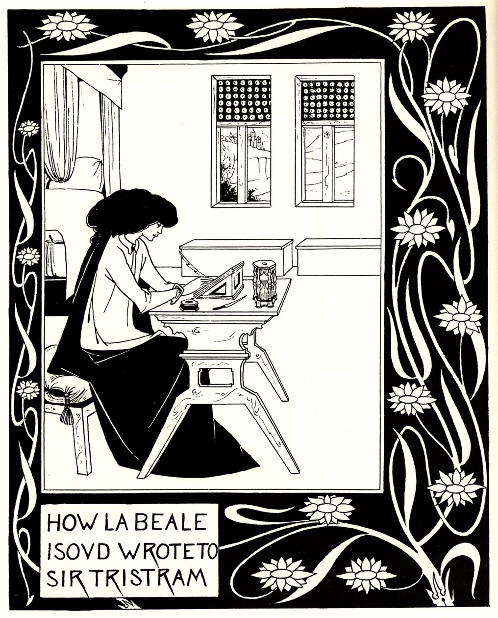 How La Beale Isoud Wrote to Sir Tristram. Illustration to the Book Le Morte d