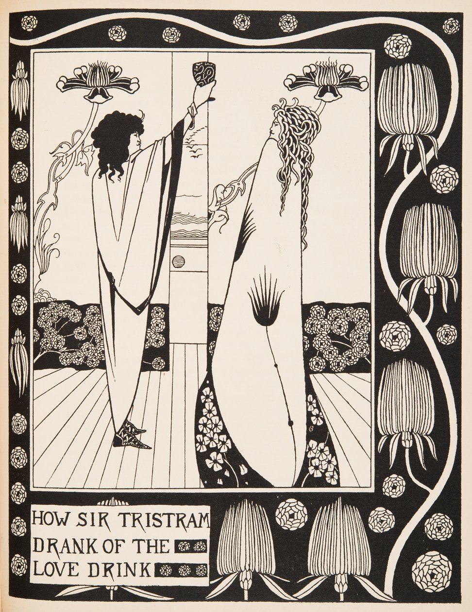 How Sir Tristram Drank the Love Drink by Aubrey Beardsley
