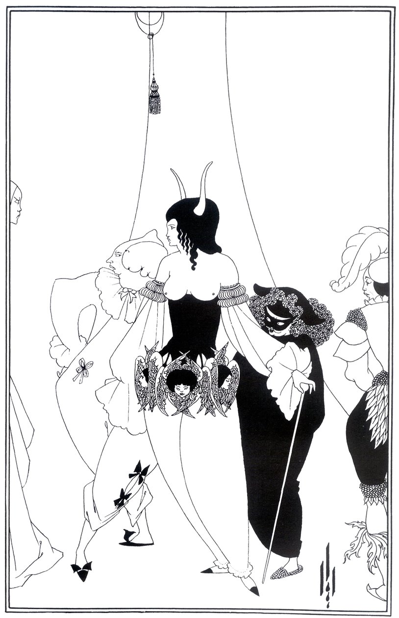 Illustration for The Masque of the Red Death by Edgar Allan Poe, 1895 by Aubrey Beardsley