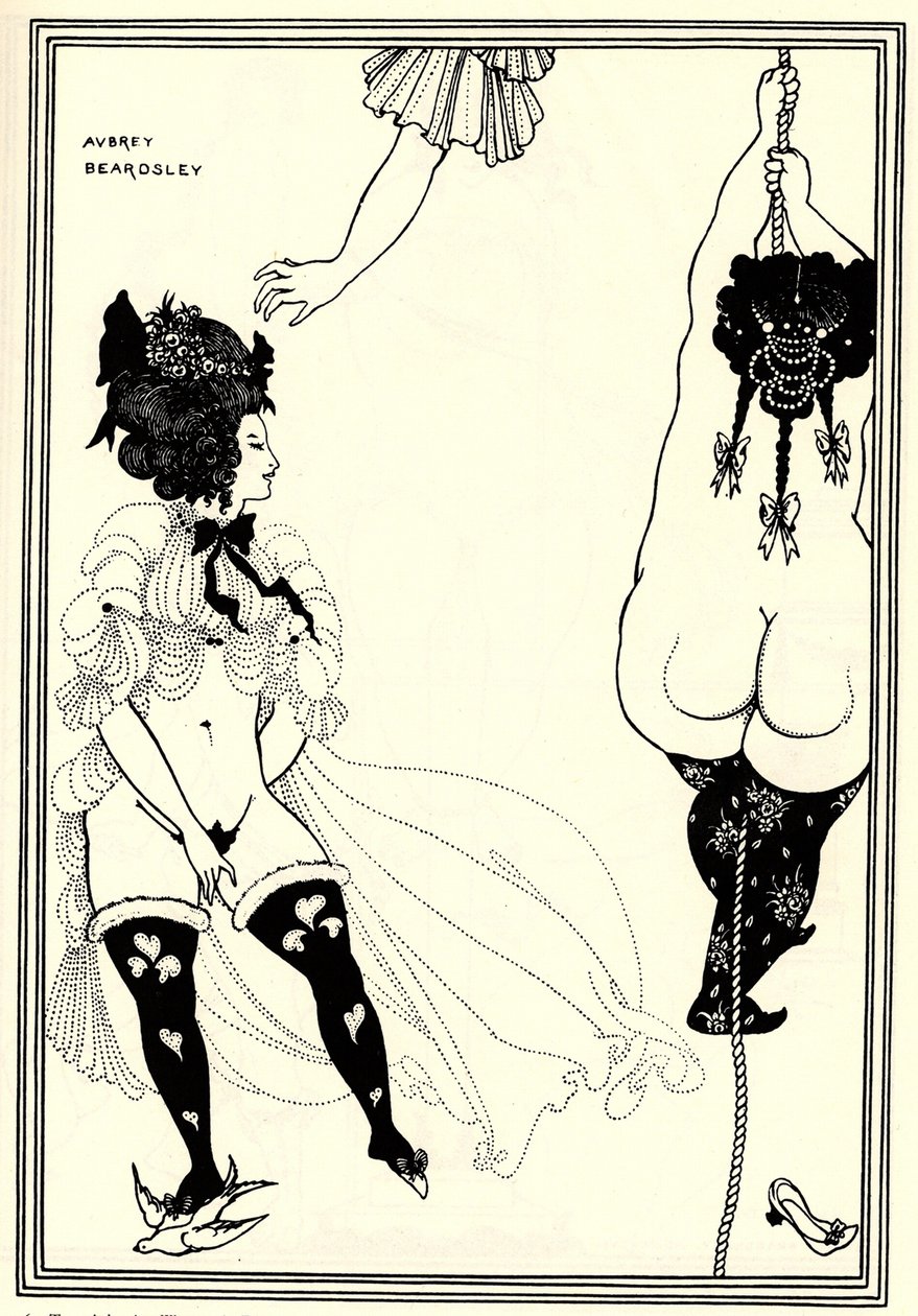 Two Athenian women in distress (Illustration for The Lysistrata of Aristophanes) by Aubrey Beardsley