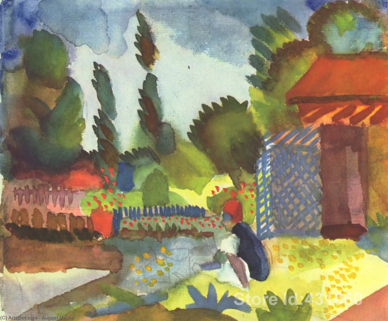 Tunis Landscape with Sedentary Arabs by August Macke