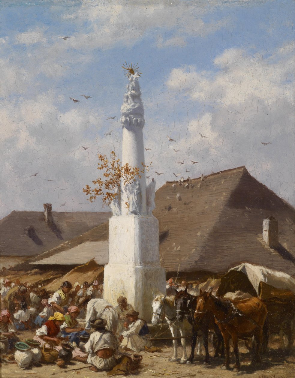 Dish Market in Szolnok by August von Pettenkofen