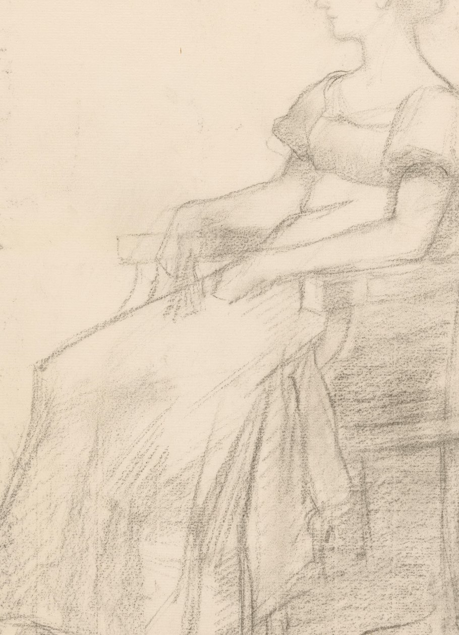 Portrait and a Woman Sitting on a Chair by August Allebe