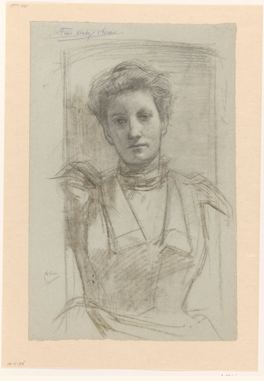 Portrait of a Woman, Half-Length by August Allebe