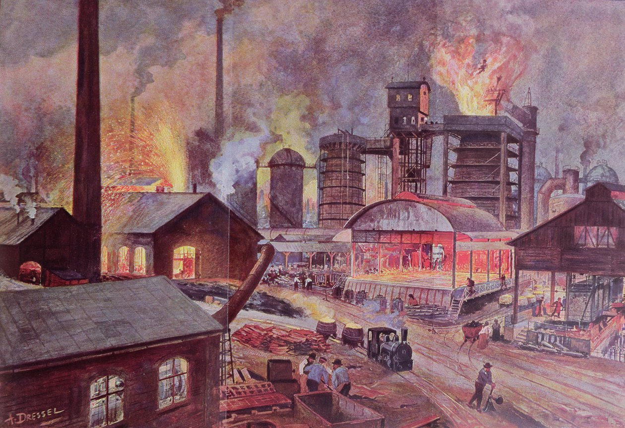 Factory with Blast Furnace, from a Series of Books on L