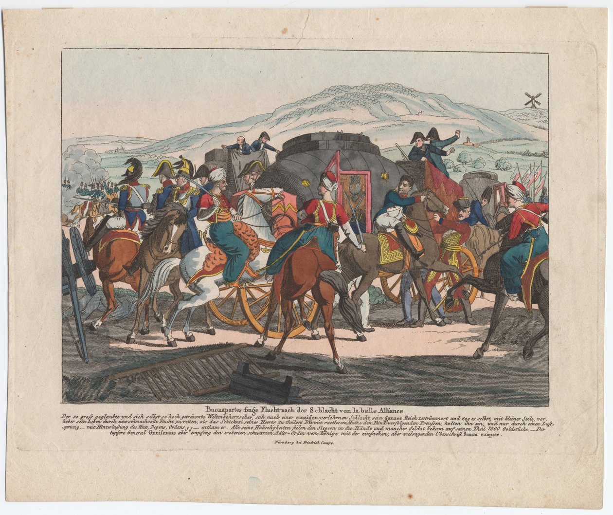 The Flight of Napoleon after the Battle of Waterloo by August Friedrich Andreas Campe