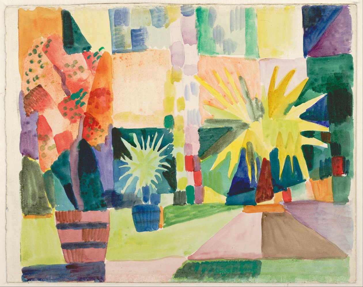 Garden on Lake Thun (Pomegranate Tree and Palm in the Garden), 1914 by August Macke