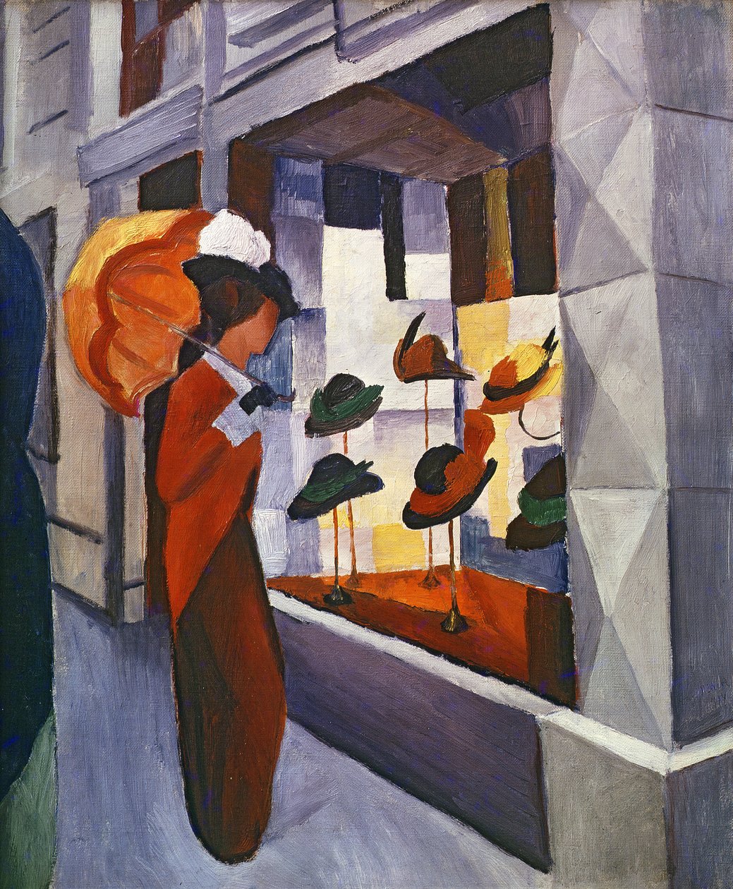 In front of the Hat Shop, 1914  by August Macke